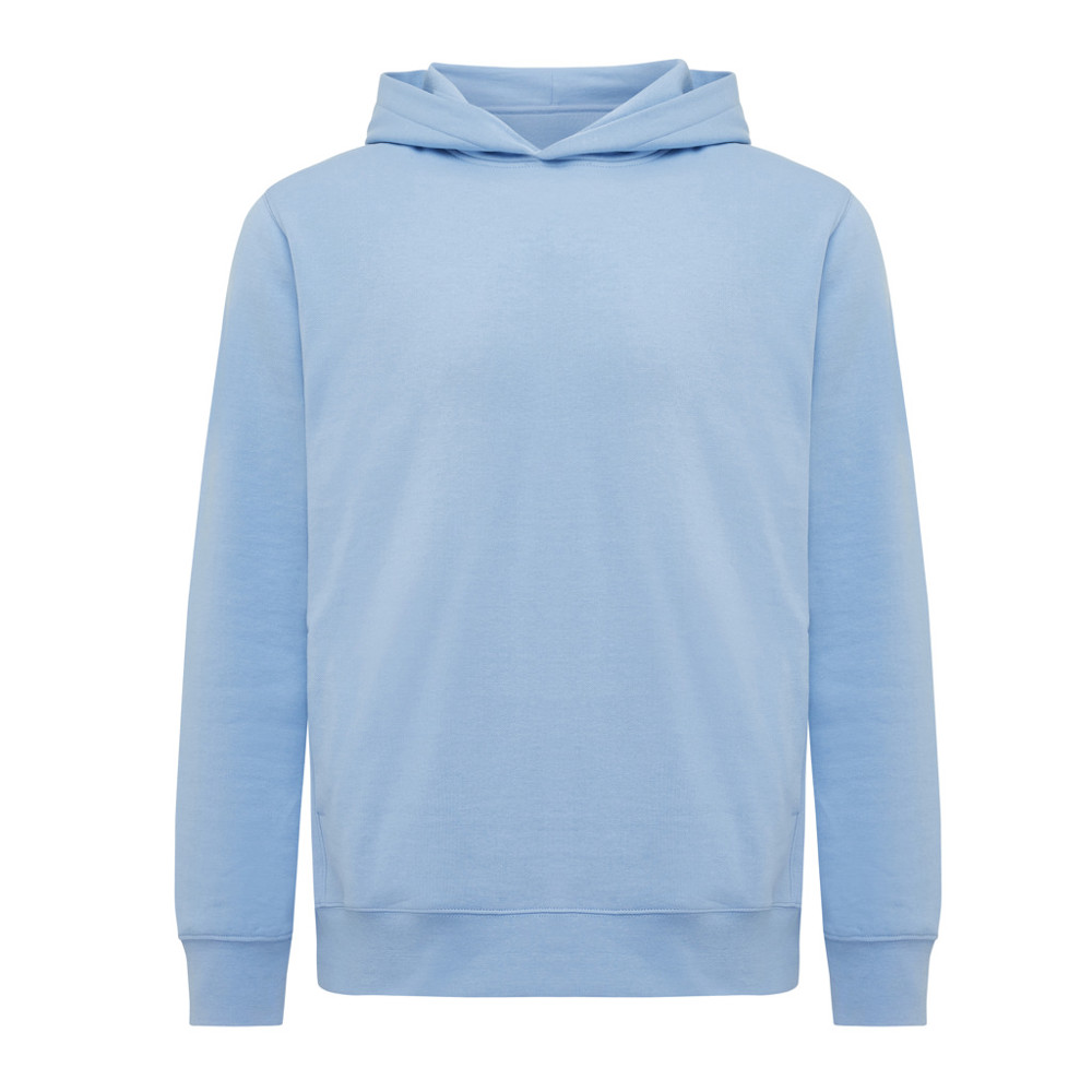 IQONIQ Yengo recycled cotton hoodie with sidepockets - sky blue (± PMS 15-3930 TCX)