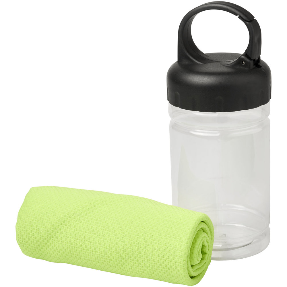 Remy cooling towel in PET container - Lime