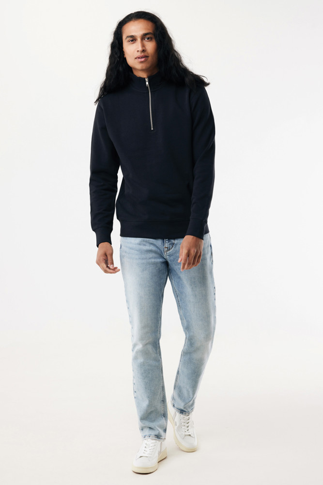 IQONIQ Elgon recycled cotton quarter zip sweater