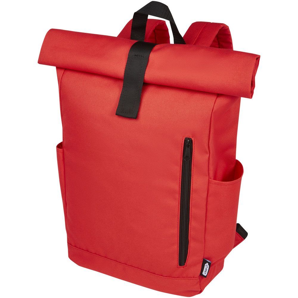 Byron 15.6" GRS RPET roll-top backpack 18L - Red