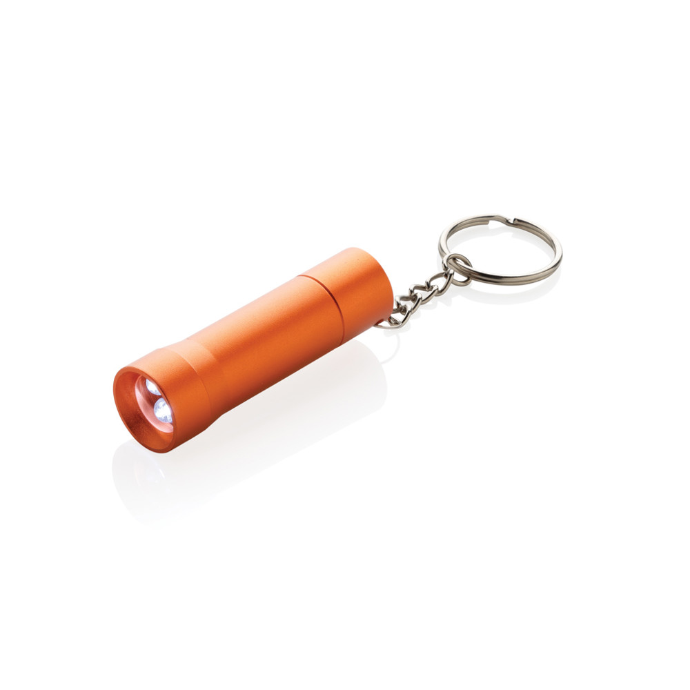 Flash RCS recycled aluminium keychain torch - orange (± PMS 1645C)