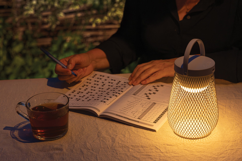 Aurora RCS recycled plastic USB re-chargeable table lamp