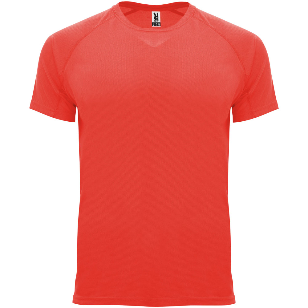 Bahrain 135 g/m2 short sleeve men's sports t-shirt - Fluor Coral