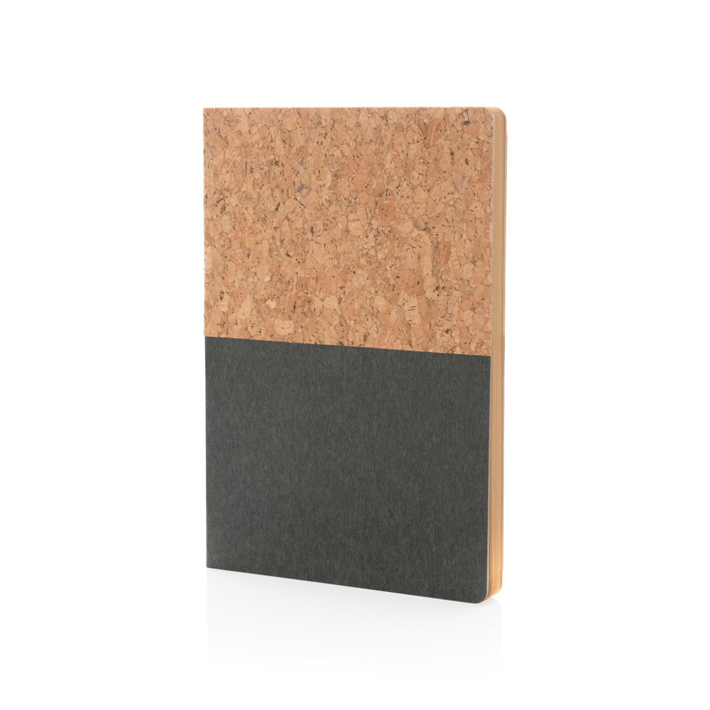 A5 cork & kraft notebook - black (± PMS Black)