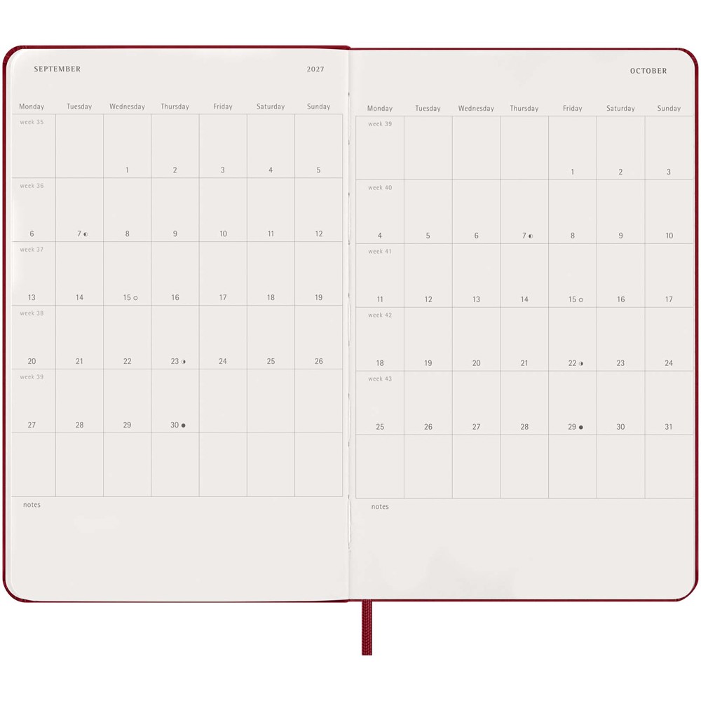 Moleskine hard cover 12 month L daily planner