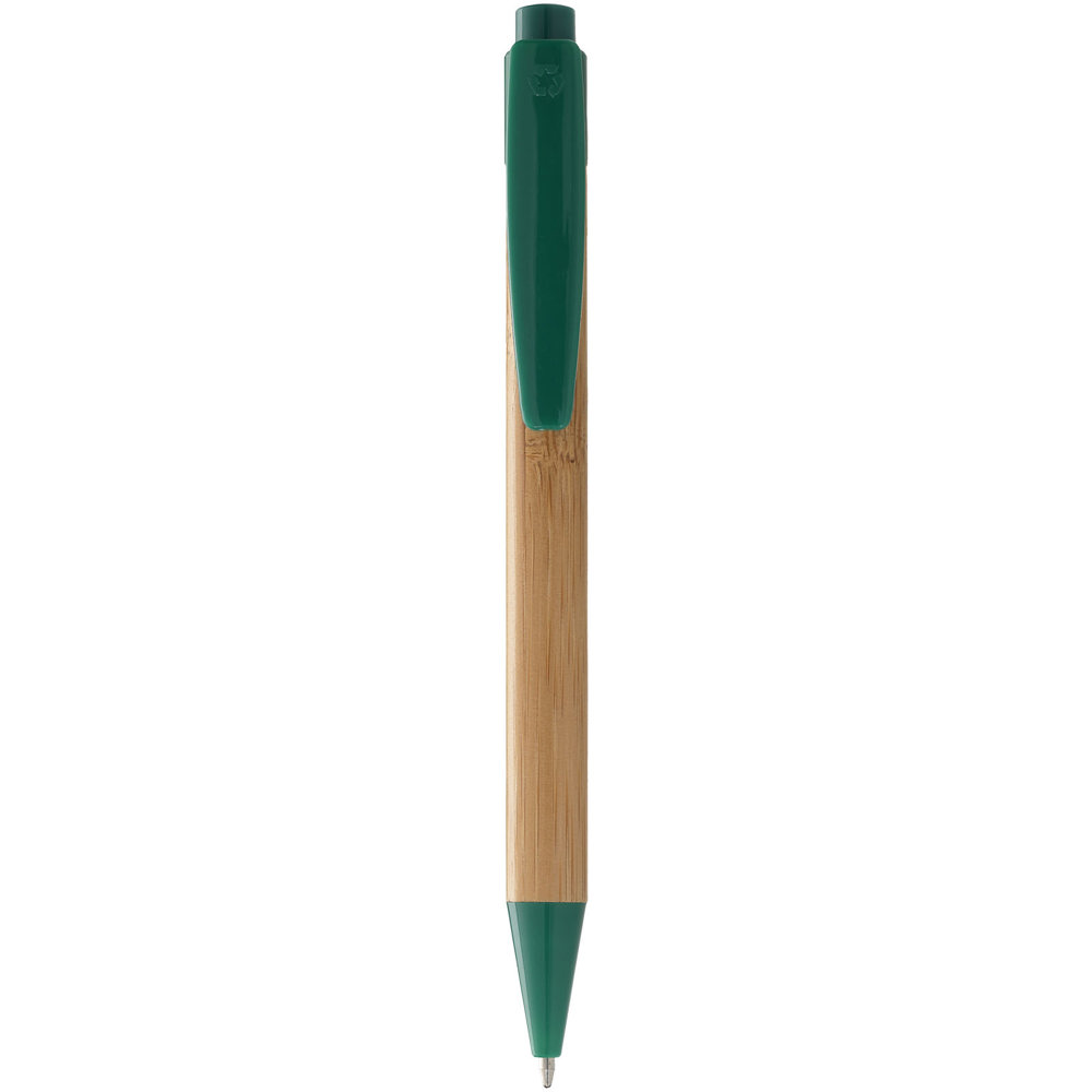 Borneo bamboo ballpoint pen (black ink) - Natural, Green