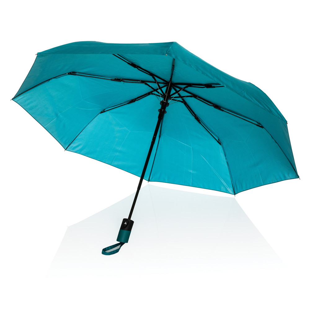 21" Impact AWARE™ 190T mini auto open umbrella - verdigris (± PMS 18-4834TCX)