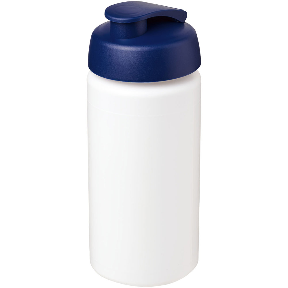 Baseline® Plus grip 500 ml flip lid sport bottle - White, Blue