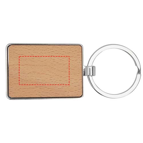 Mauro beech wood rectangular keychain