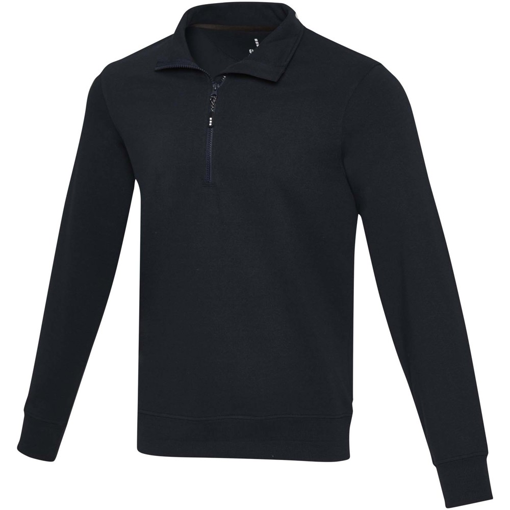 Tin 280 g/m² unisex Aware™ recycled quarter zip sweater - Navy