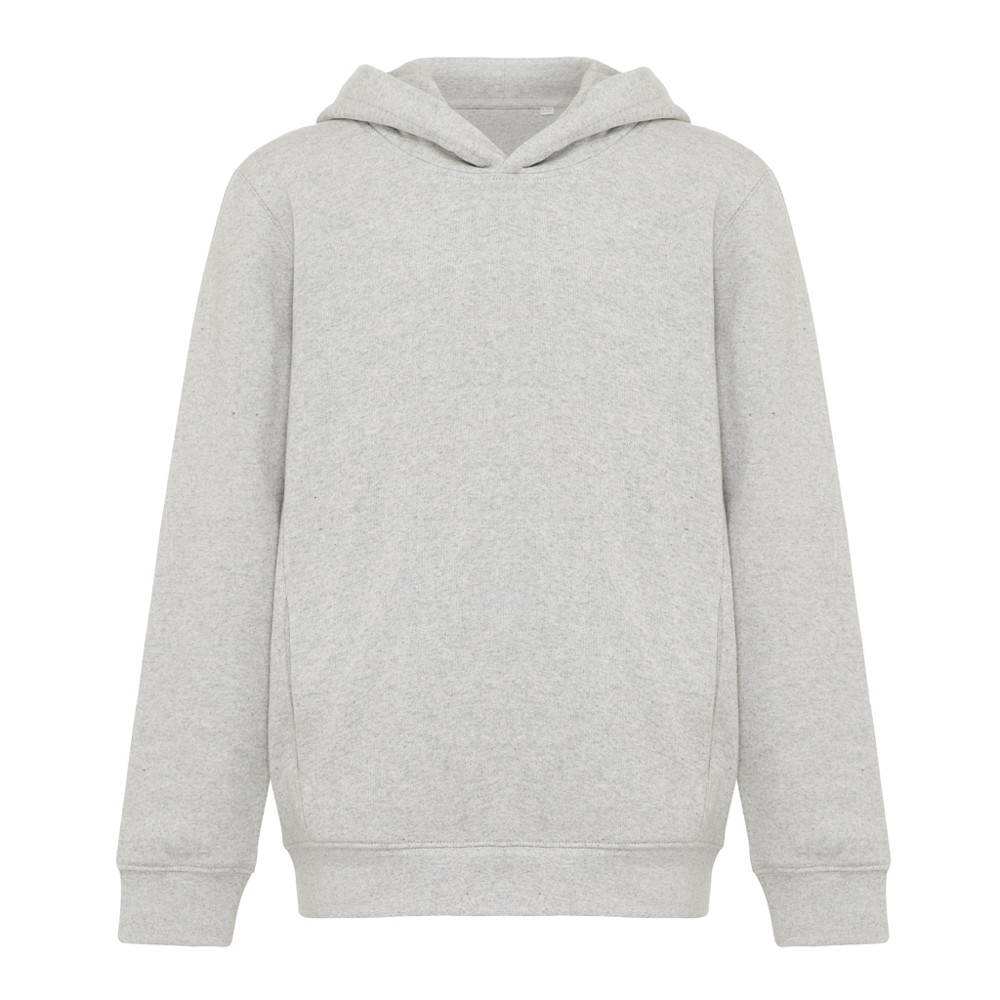 IQONIQ Yengo kids recycled cotton hoodie with sidepockets - light heather grey (± PMS light heather grey)