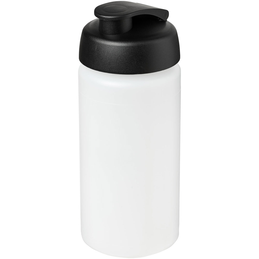 Baseline® Plus grip 500 ml flip lid sport bottle - Transparent, Black