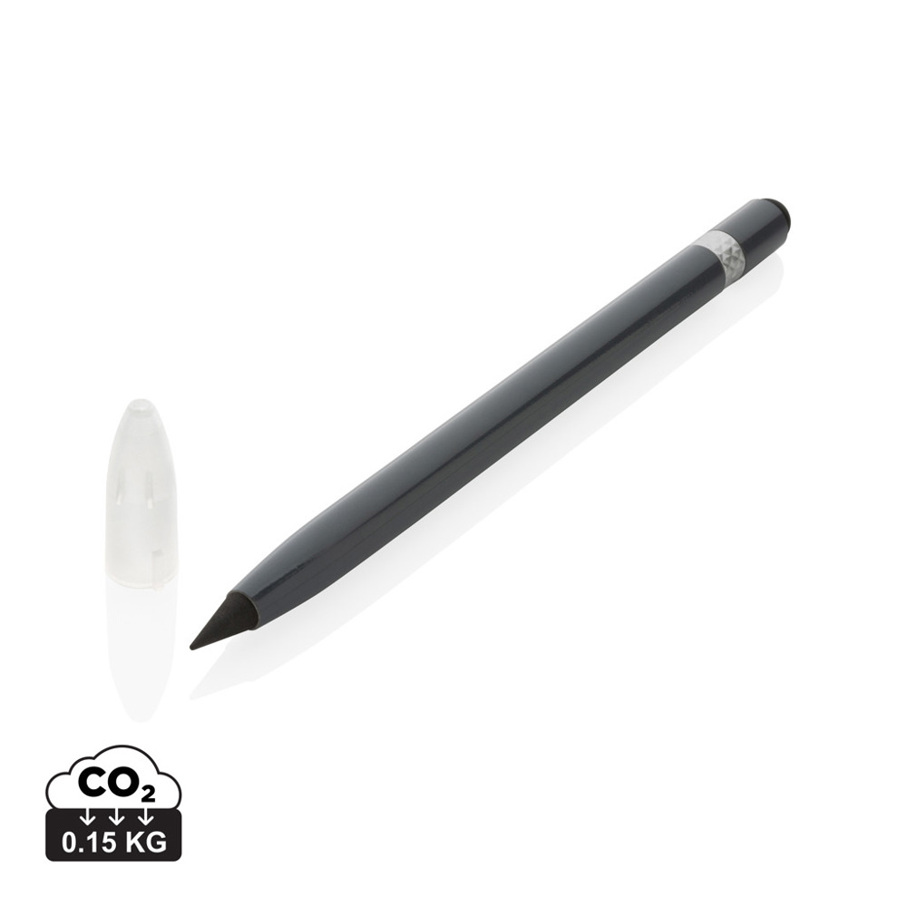 Aluminium inkless pen with eraser