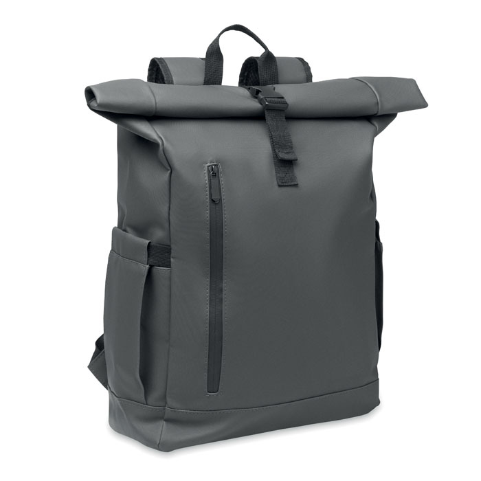 BANGKOK ROLL - Rolltop laptop rucksack 600D - Stone Grey