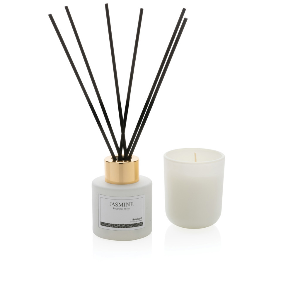 Ukiyo candle and fragrance sticks gift set - white (± PMS White)