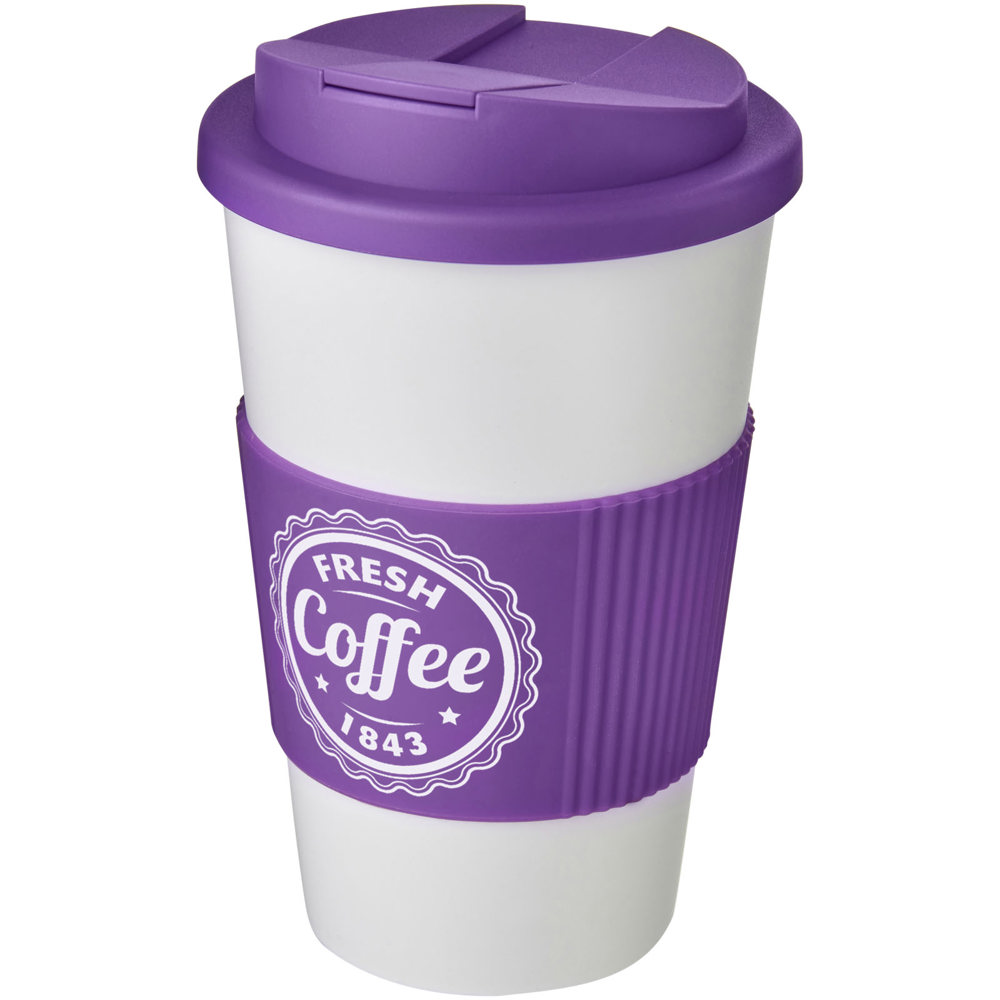 Americano® 350 ml tumbler with grip & spill-proof lid