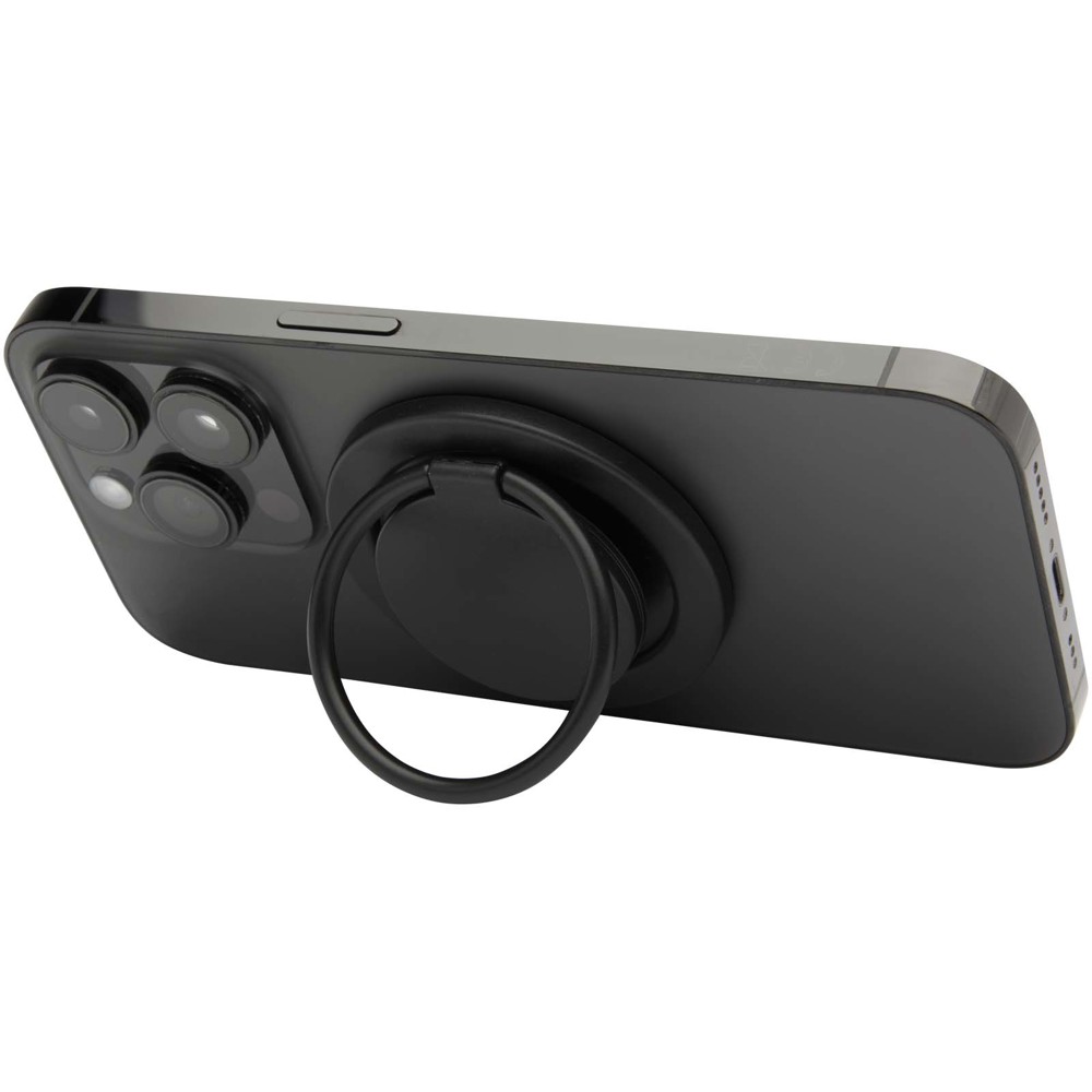 Albali recycled plastic magnetic phone holder with ring stand - Black