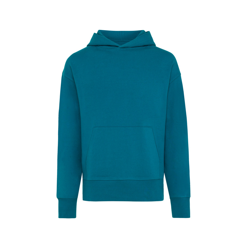 IQONIQ Yoho recycled cotton relaxed hoodie - dark teal (± PMS 19-4535 TCX)