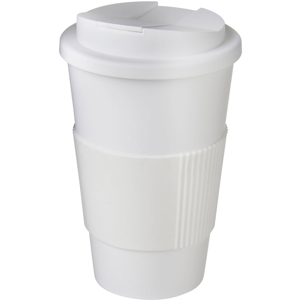 Americano® 350 ml tumbler with grip & spill-proof lid - White