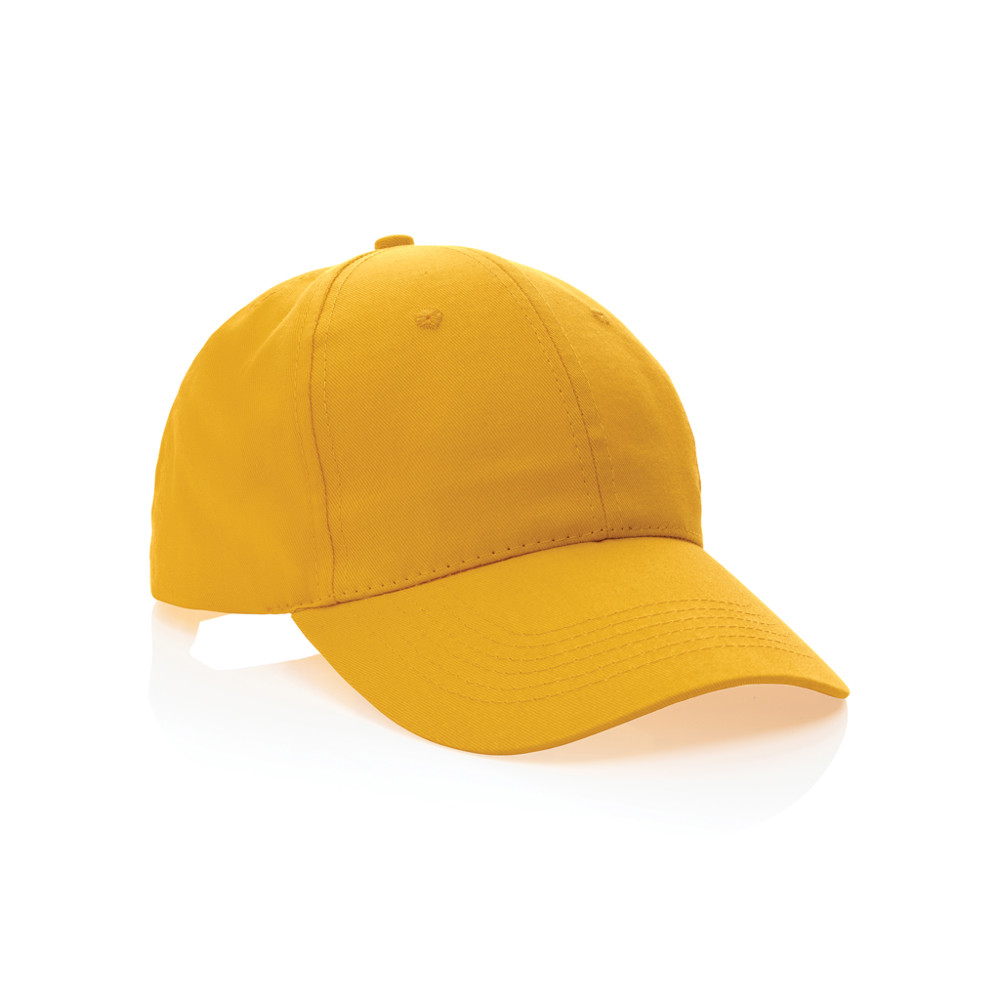 Impact 6 panel 190gr Recycled cotton cap with AWARE™ tracer - yellow (± PMS yellow)
