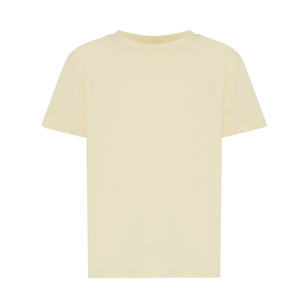 IQONIQ Koli kids lightweight recycled cotton t-shirt - cream yellow (± PMS 12-0717 TCX)