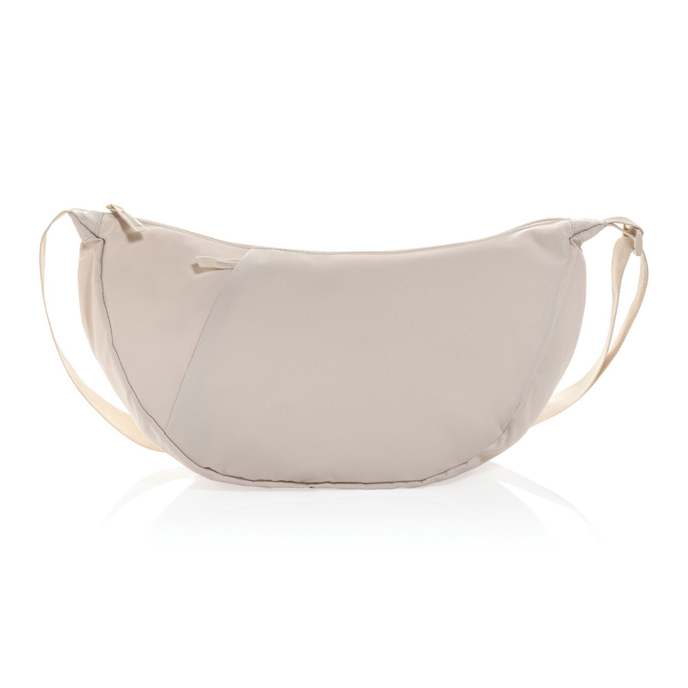 Crescent XL AWARE™ RPET half moon sling bag - beige (± PMS Warm Grey 1)