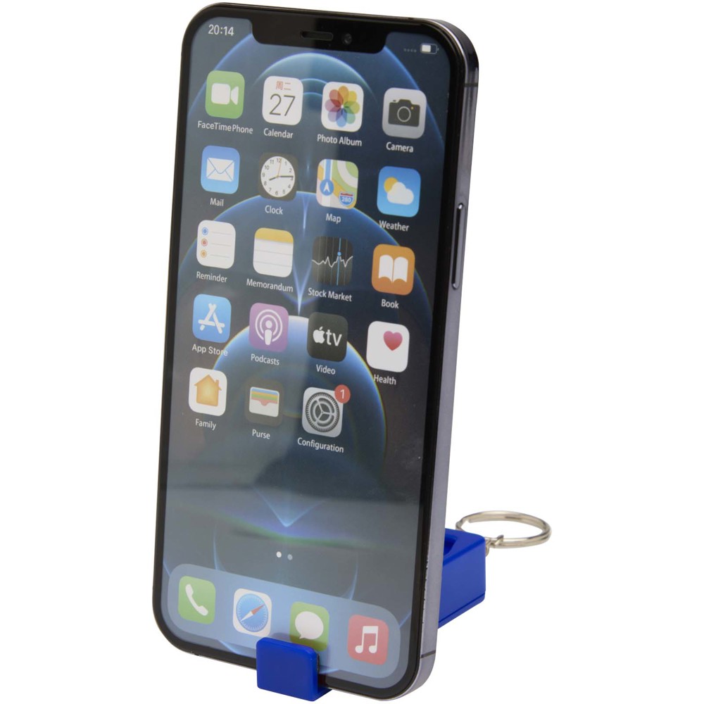 Aggia recycled plastic phone stand with fidget toy - Royal blue
