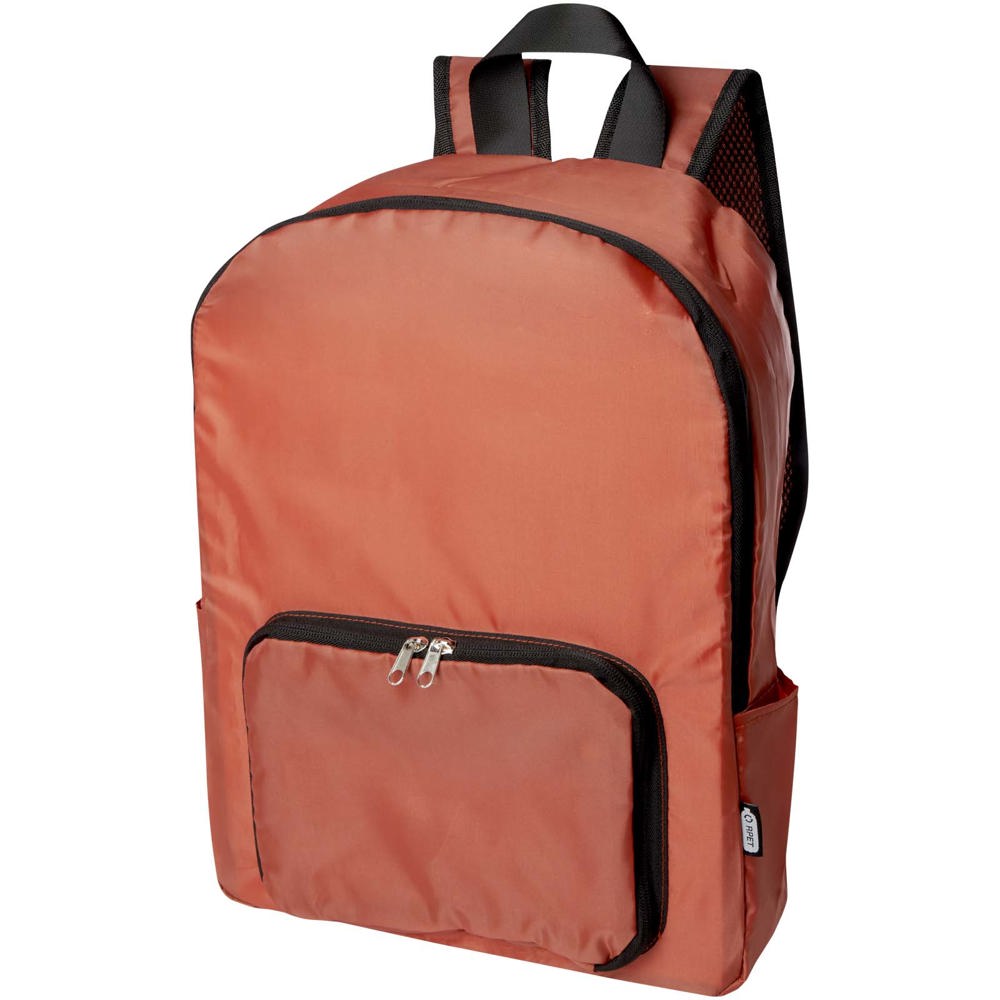 EcoFold RPET foldable backpack 15L - Brick