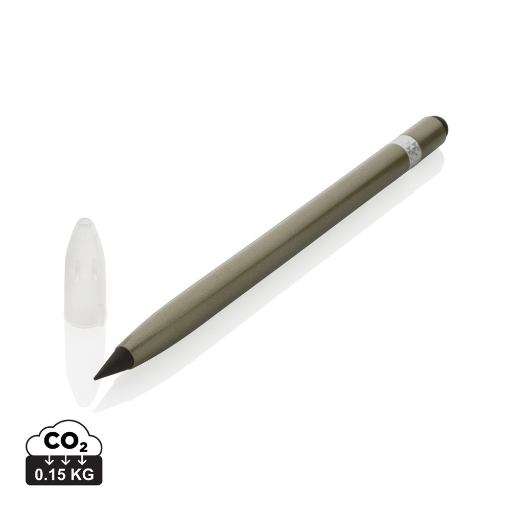 Aluminium inkless pen with eraser