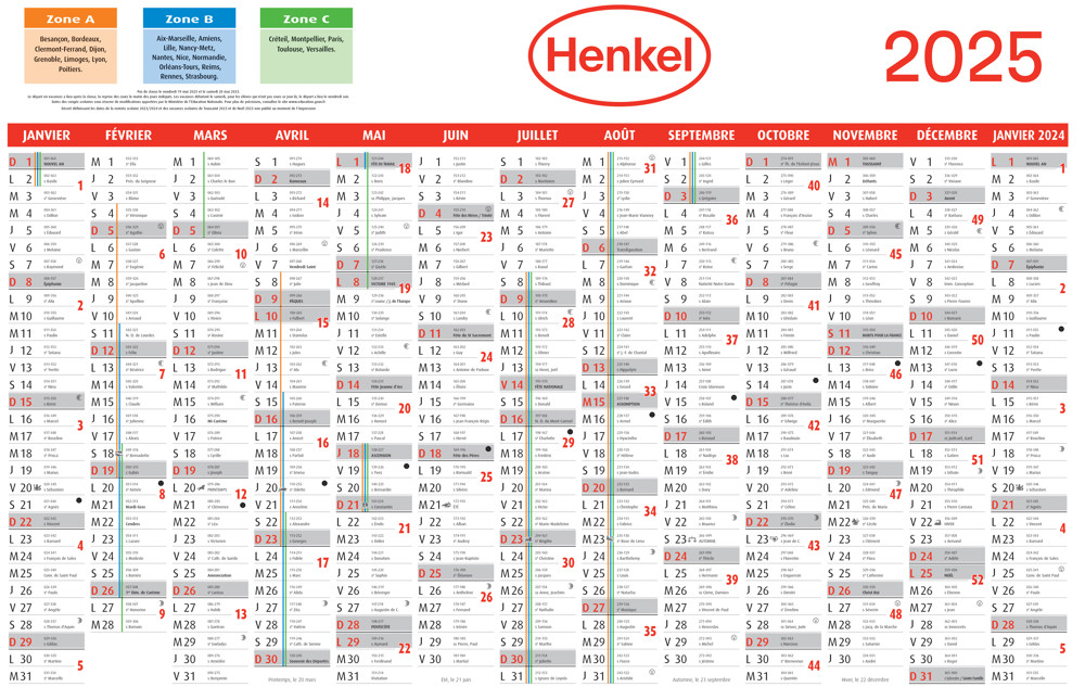 Henkel Calendar France Large