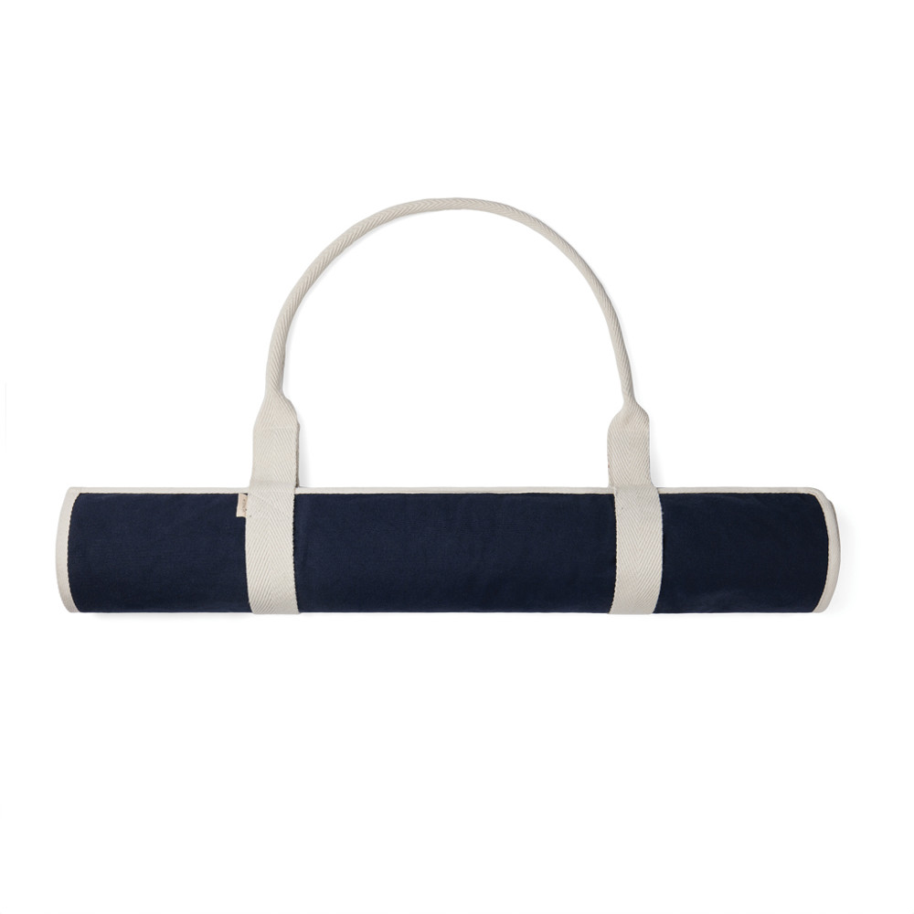 VINGA Volonne AWARE™ recycled canvas beach mat - blue, off white (± PMS 19-4011/ ± PMS 11-0606 TPG)