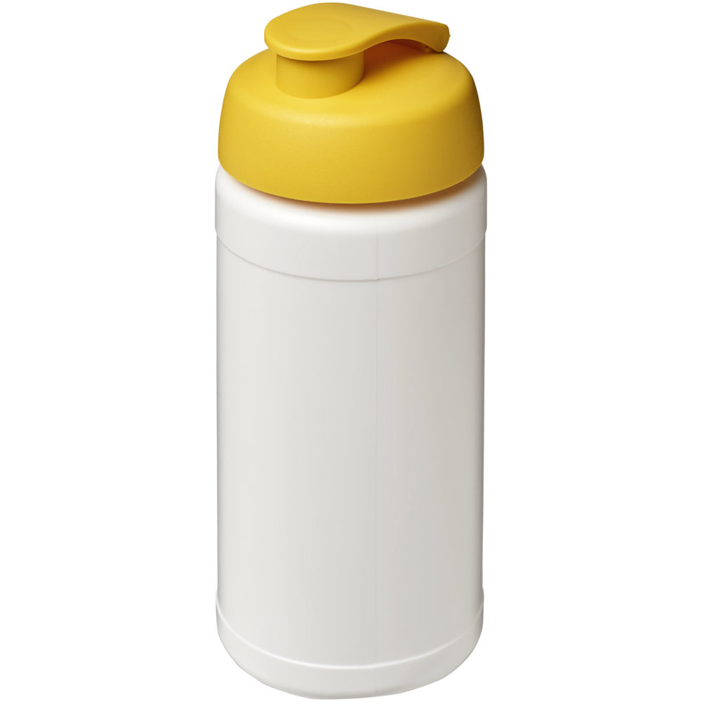 Baseline® Plus 500 ml flip lid sport bottle - White, Yellow