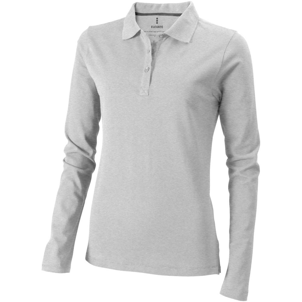 Calgary 180 g/m2 long sleeve women's polo - Grey melange