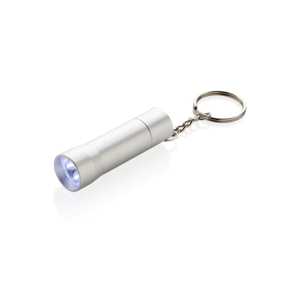Flash RCS recycled aluminium keychain torch - silver grey (± PMS silver grey)
