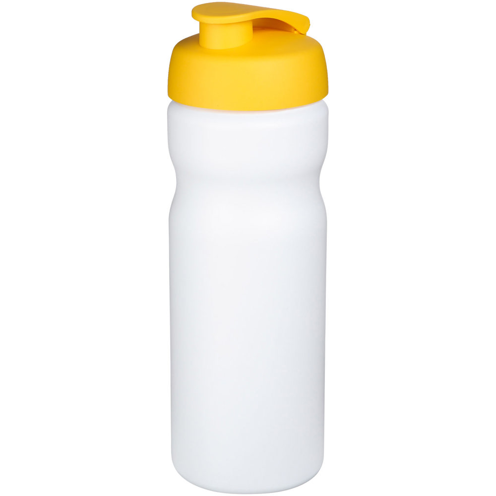 Baseline® Plus 650 ml flip lid sport bottle - White, Yellow