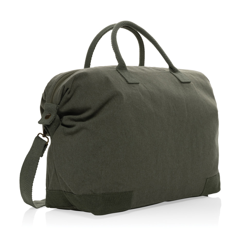 Kezar AWARE™ 500 gsm recycled canvas deluxe weekend bag - green (± PMS 17-6206 TCX)