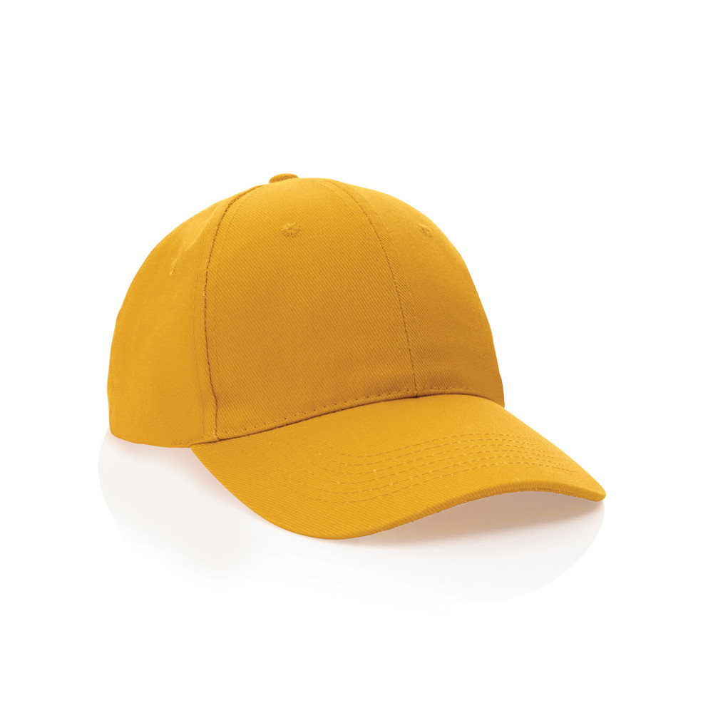 Impact 6 panel 280gr Recycled cotton cap with AWARE™ tracer - yellow (± PMS yellow)