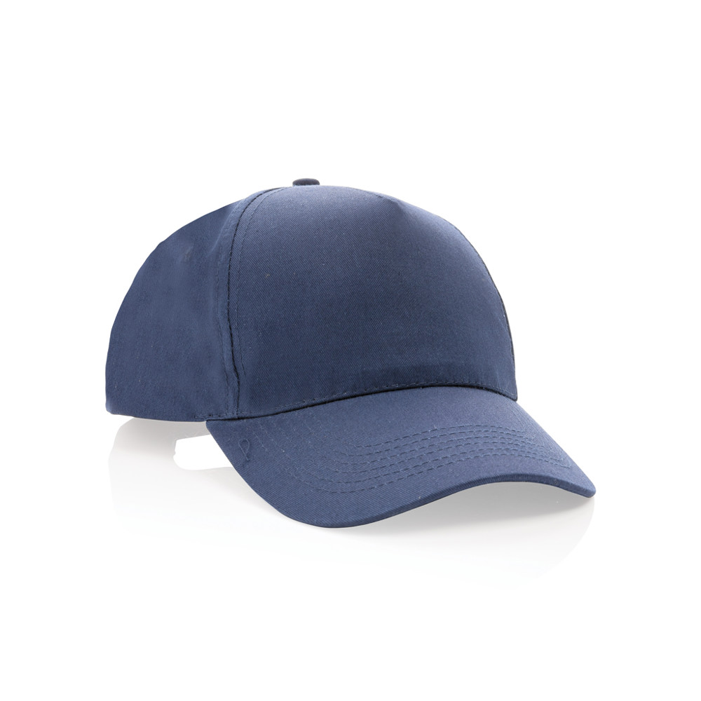 Impact 5 panel 190gr Recycled cotton cap with AWARE™ tracer - navy (± PMS 539)