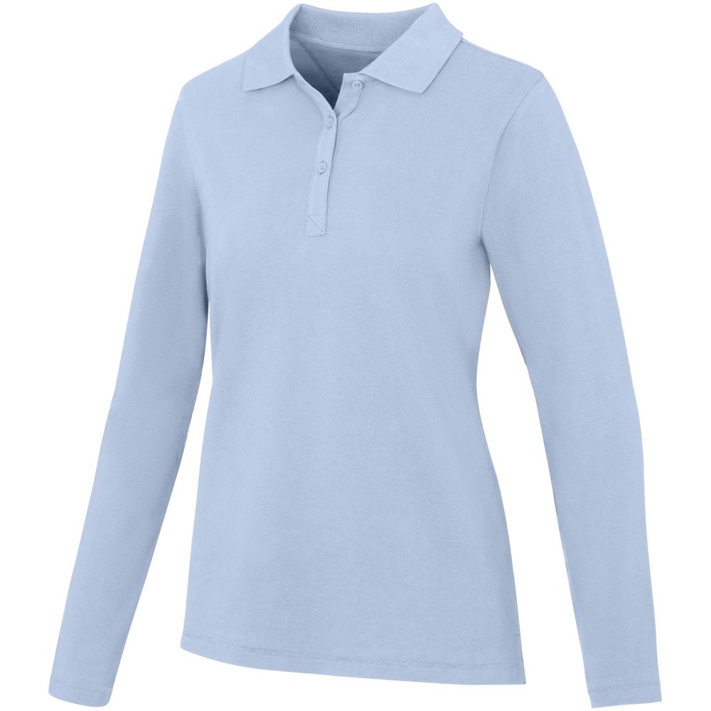 Calgary 180 g/m2 long sleeve women's polo - Mist Blue