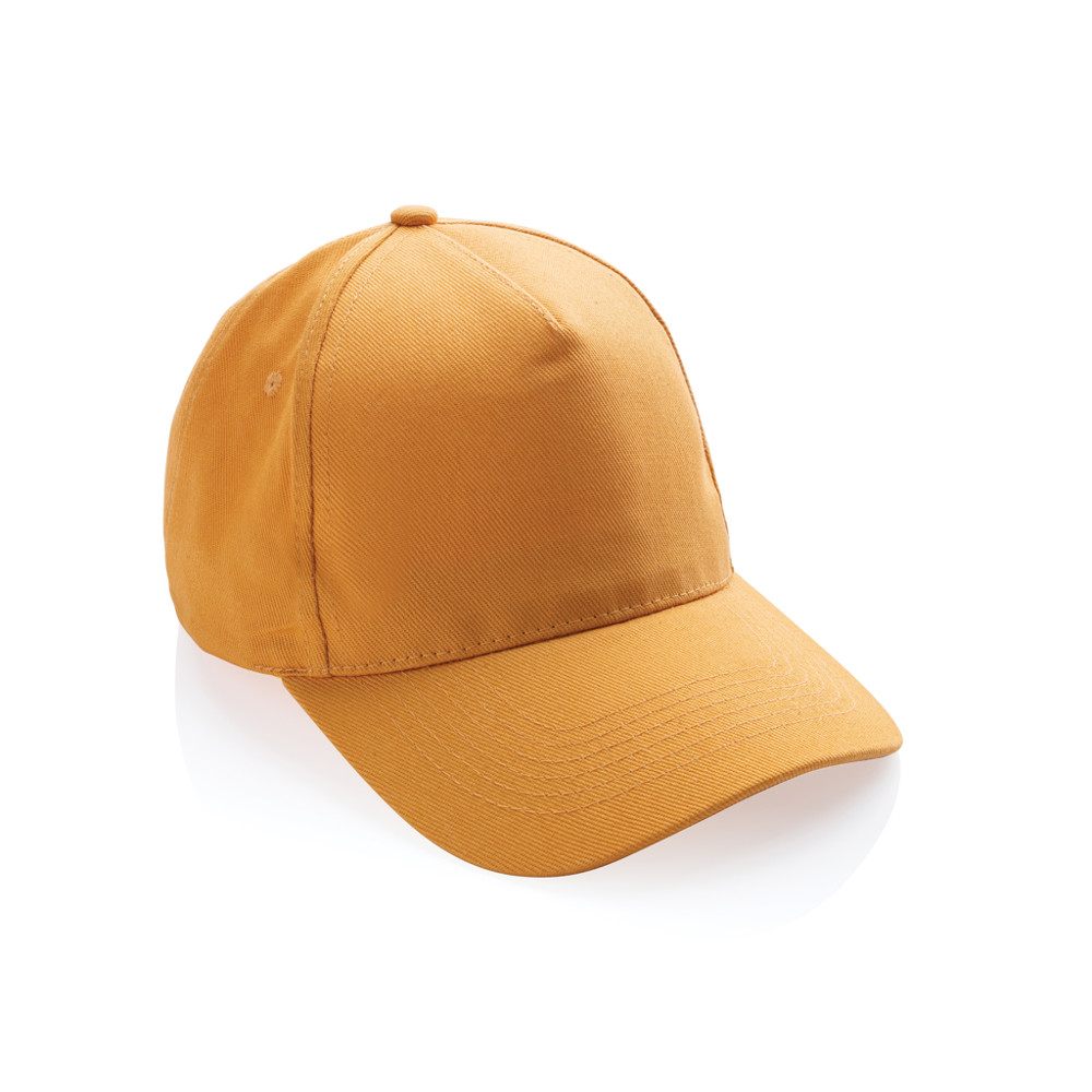 Impact 5panel 280gr Recycled cotton cap with AWARE™ tracer - sundial orange (± PMS 16-1148TCX)