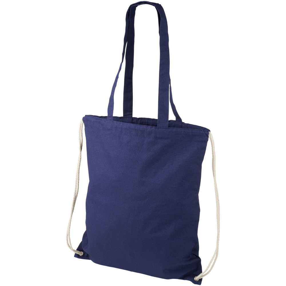 Eliza 240 g/m² cotton drawstring bag 6L - navy