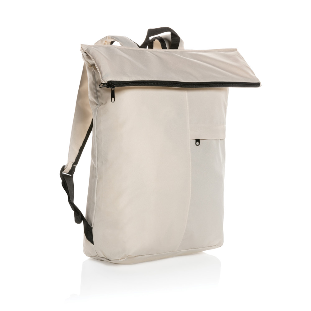Dillon AWARE™ RPET lightweight foldable backpack - off white (± PMS 12-0304 TCX)