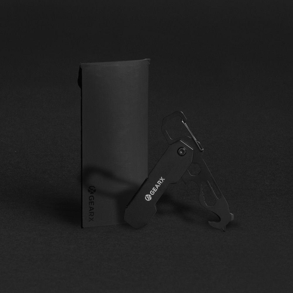 Gear X foldable EDC tool with carabiner and parcel cutter