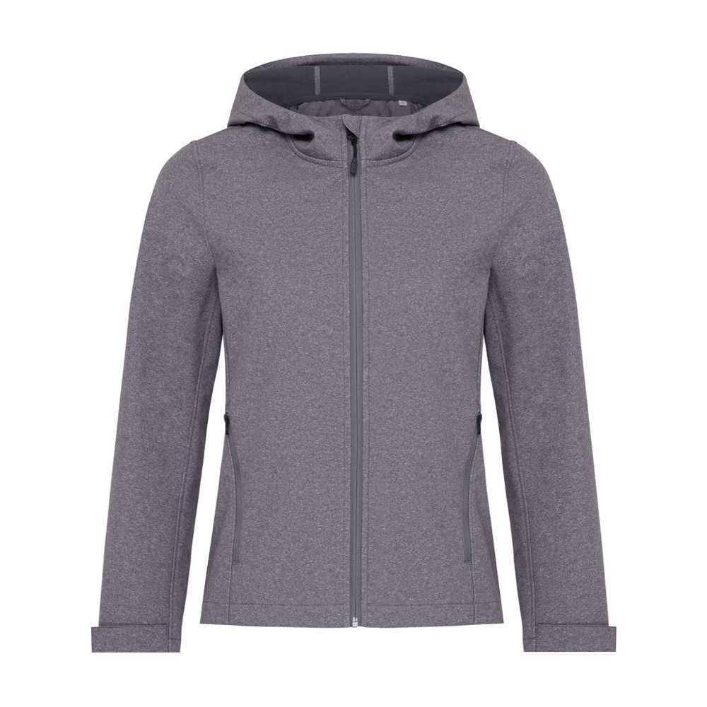 IQONIQ Makalu women recycled polyester soft shell jacket - vulcano heather grey (± PMS 17-3911 TCX)
