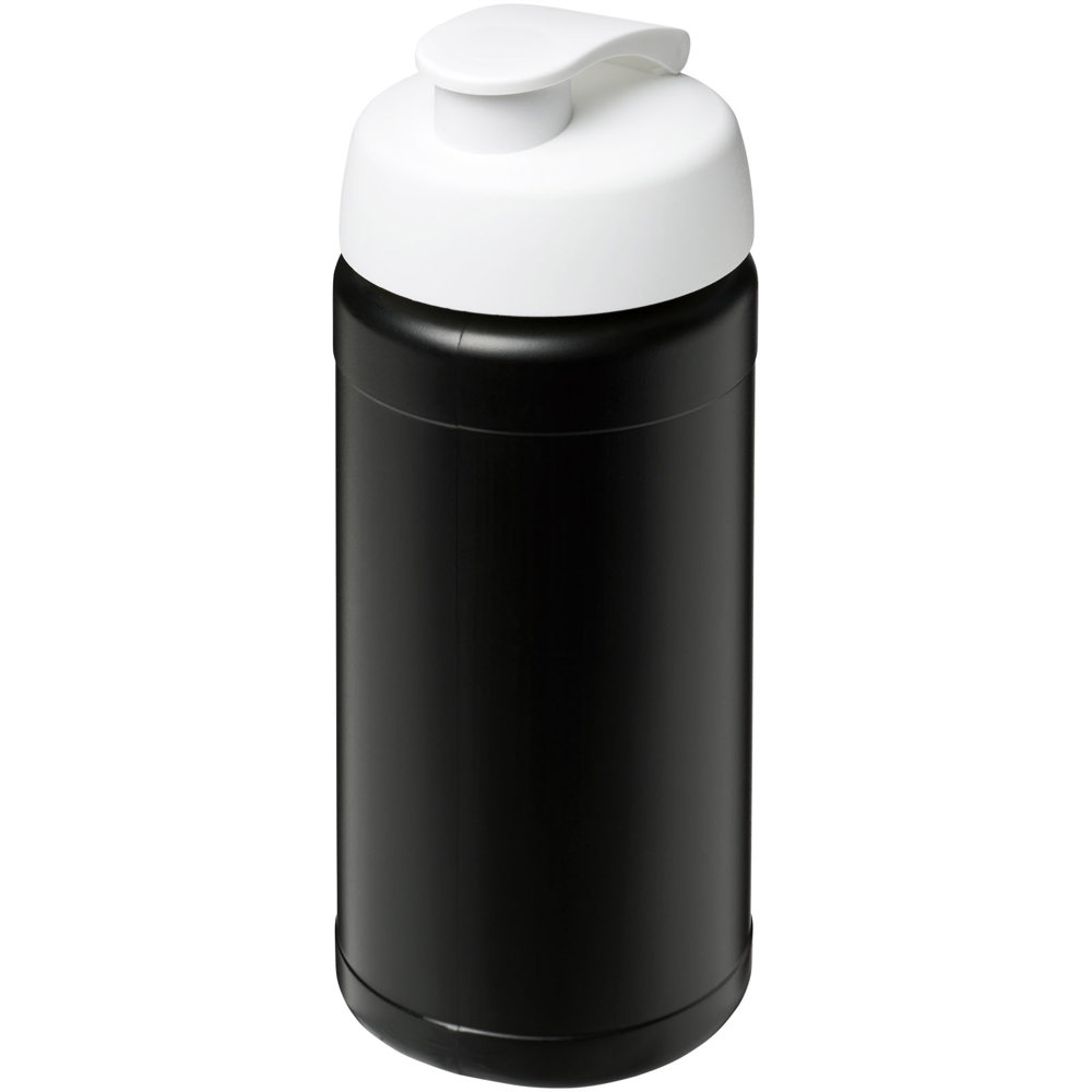 Baseline® Plus 500 ml flip lid sport bottle - Black, White