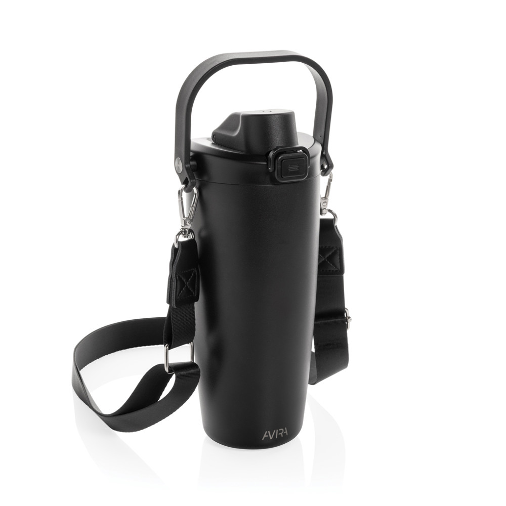 Avira Ayala RCS re-steel duosip lockable crossbody tumbler - black (± PMS Black)