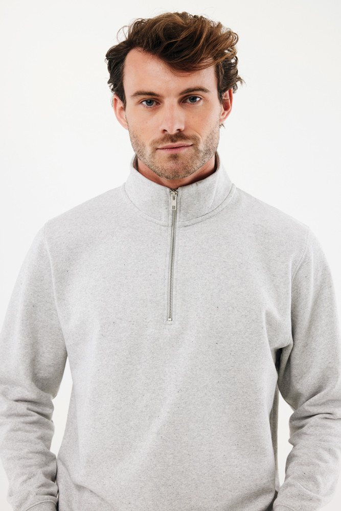 IQONIQ Elgon recycled cotton quarter zip sweater