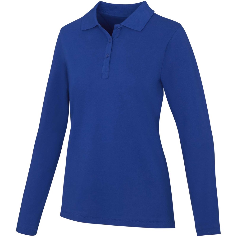 Calgary 180 g/m2 long sleeve women's polo - Blue
