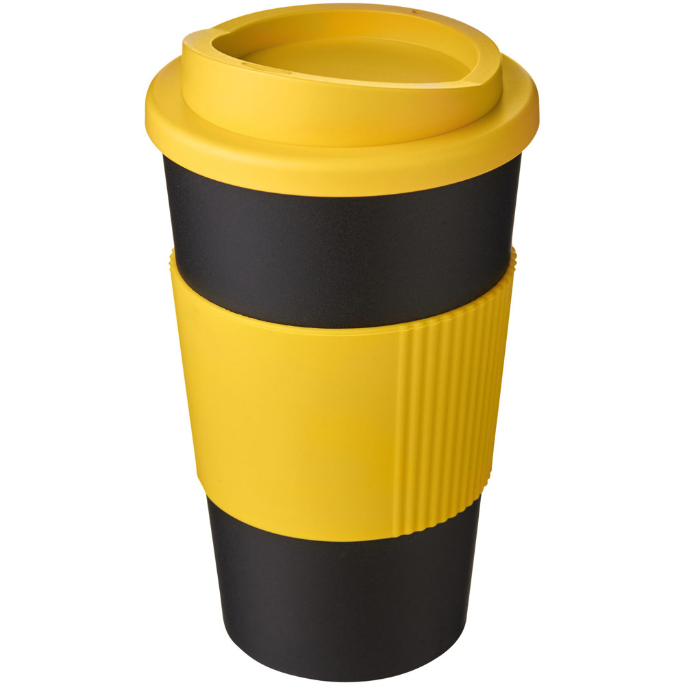 Americano® 350 ml insulated tumbler with grip - Black, Yellow