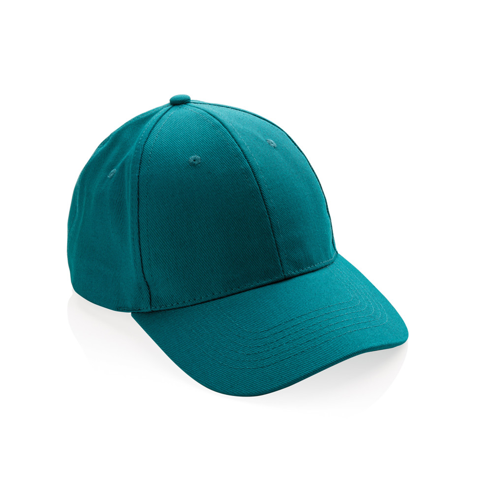 Impact 6 panel 280gr Recycled cotton cap with AWARE™ tracer - verdigris (± PMS 18-4834TCX)
